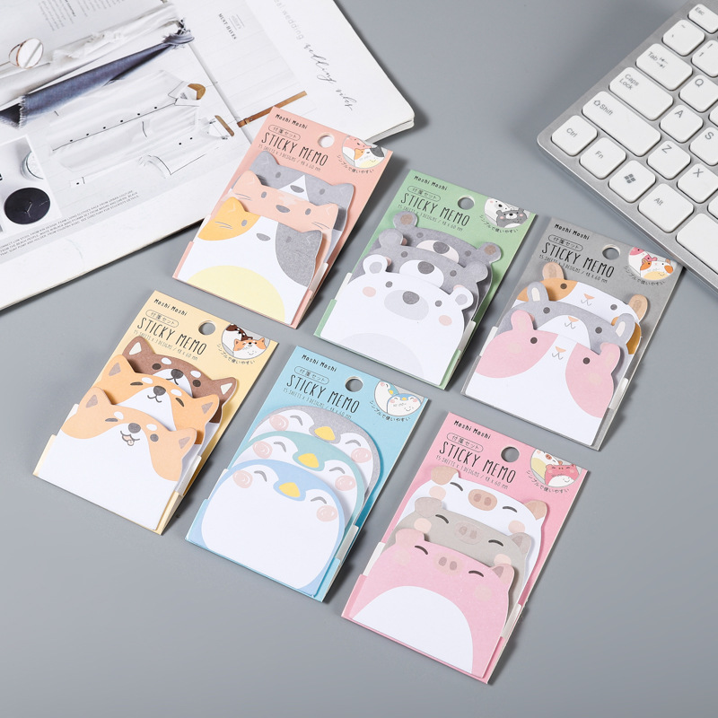 Creative Note Paper Cute Animal Special-Shaped Sticky Note Cartoon N Times Sticky Note Pad with Exquisite Logo