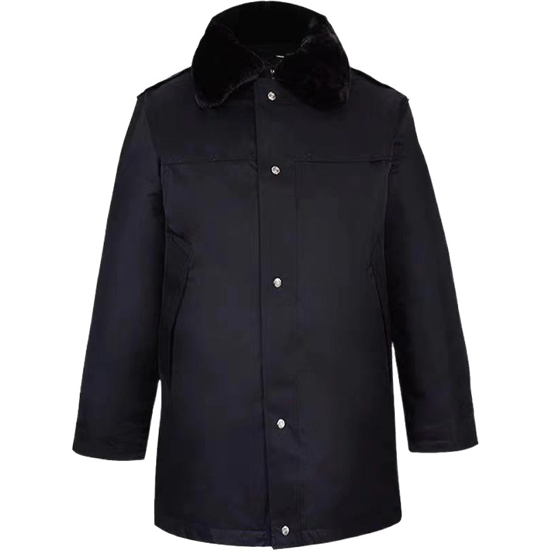 Source manufacturers winter warm cotton-padded jacket Black multi-functional security clothing lengthened thick cold-proof cotton coat