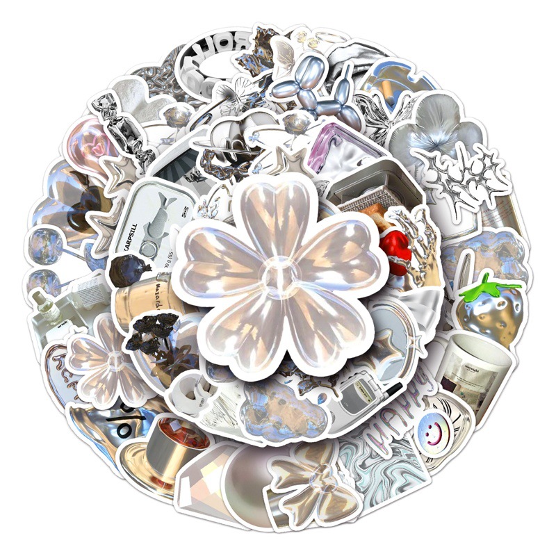 50 silver ins creative high-end Nordic diy phone case hand ledger sticker waterproof birthday gift