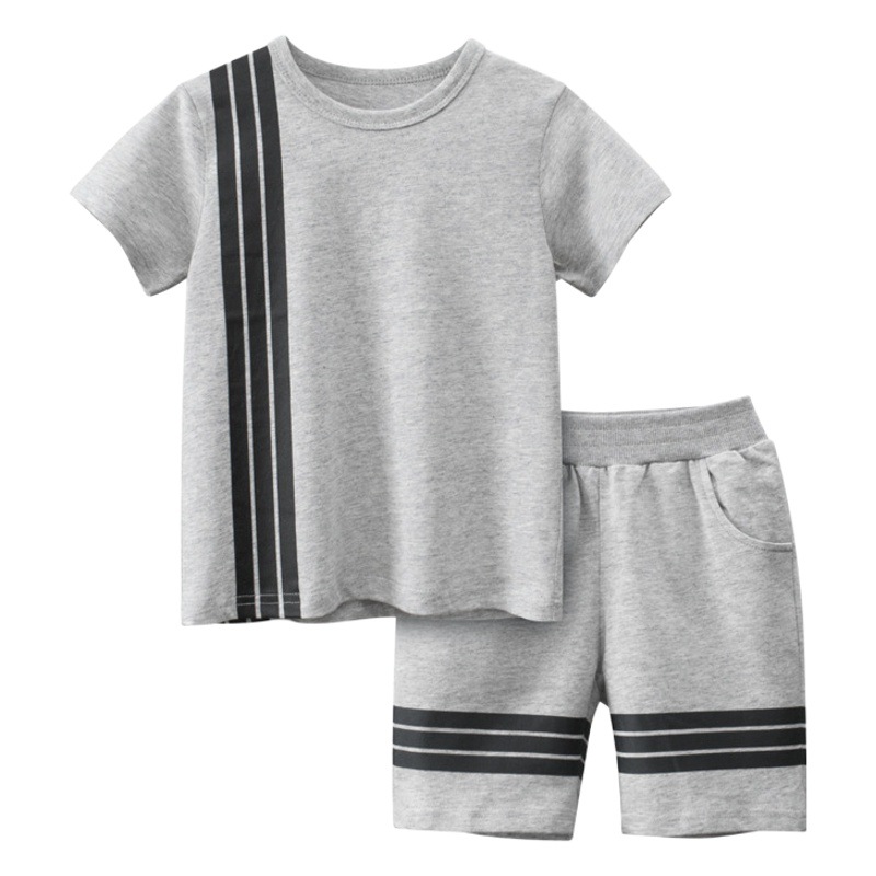 27kids brand children's clothing summer new Korean children's suit short sleeve T-Shirt pants two-piece set a generation of hair