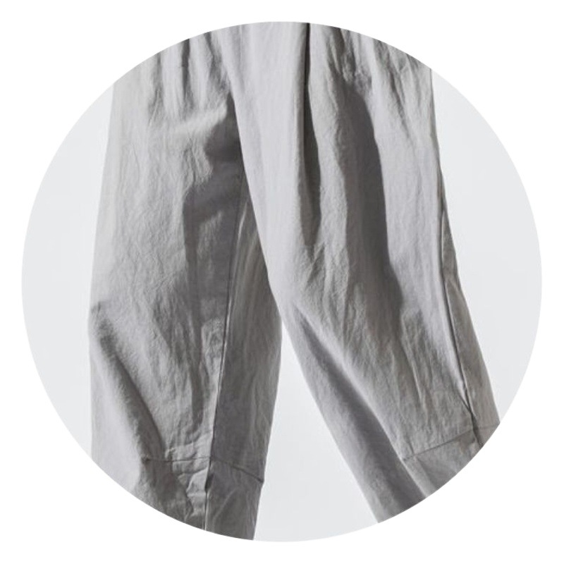 Summer Thin Monk Pants Leggings-Free Cotton and Linen Pants Ice Silk Nose Linen Monk Suit Practice Pants Zen Monk Pants