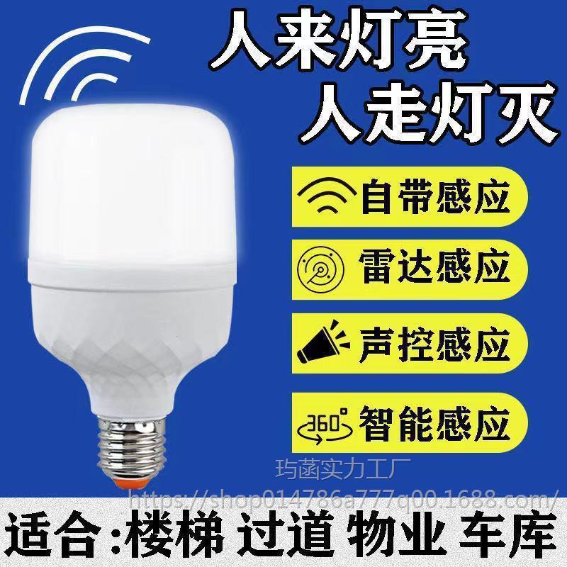 Radar human body induction light, voice control sound and light control led light, smart household corridor aisle corridor E27 screw bulb