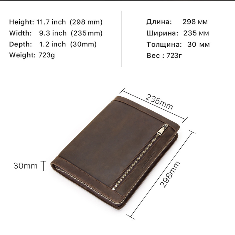 Picture of For Apple ipadpro10.5 protective cover crazy horse cow belt pen slot zipper multi-functional flat protective cover