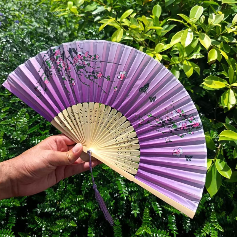 Picture of Folding Fan Bamboo Ancient Fan Student Girl Chinese Style Small Fan Scenic Spot Export Wholesale Retail Gift Decorative Fan