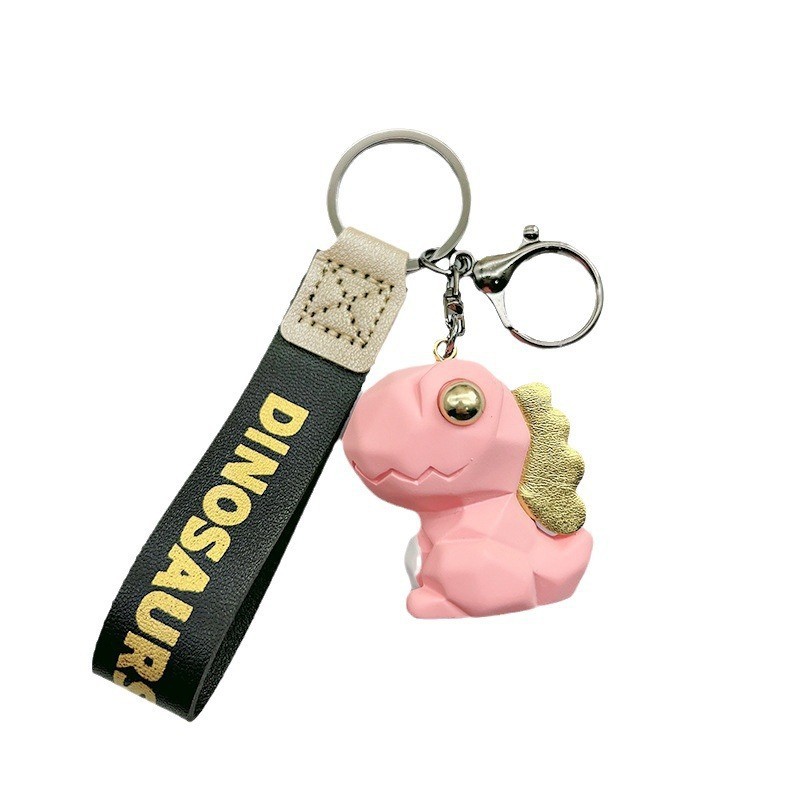 Picture of Nordic Style Creative Faceted Dinosaur Keychain Pendant Couple Car Bag Small Doll Keychain Creative Design