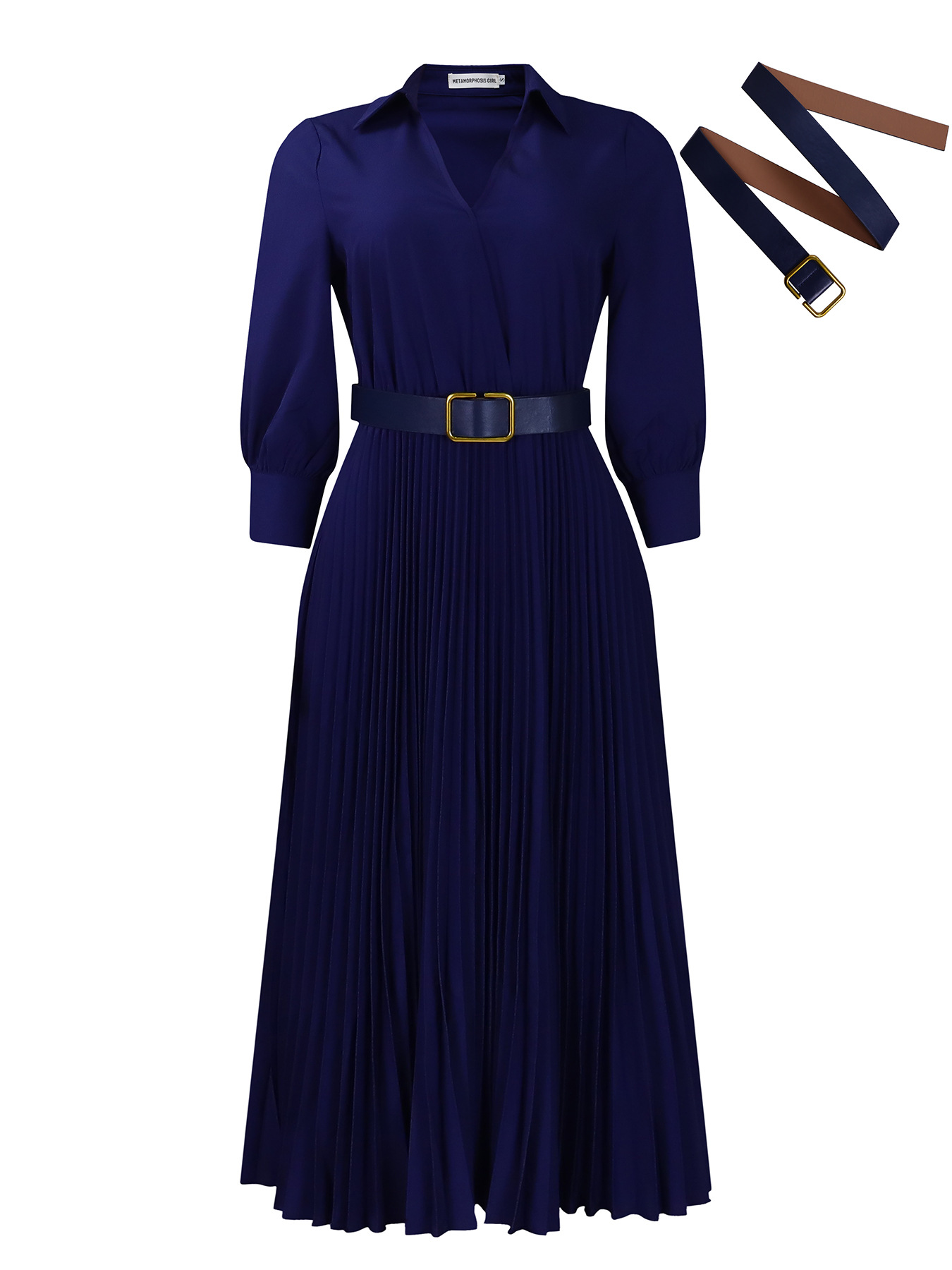 Picture of D472 Amazon Independent Station Export 2024 Spring New European and American Clothing Cross-Border Pure Color Large Size Cross-Border Dress