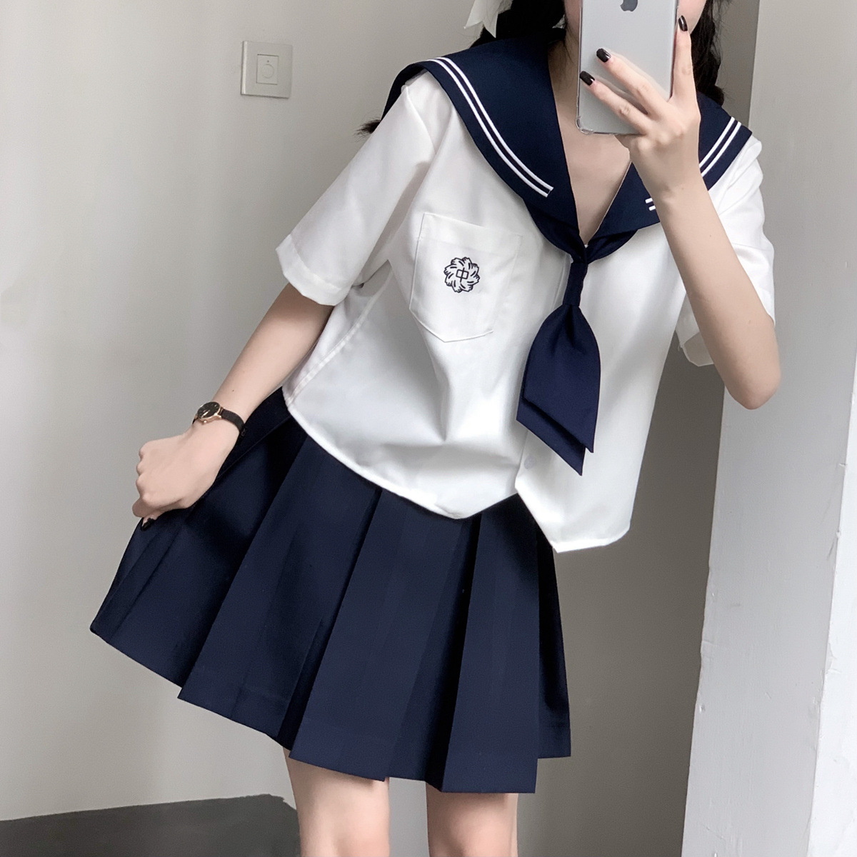 Picture of [Yan Muxi] Original Jk Uniform Short-Sleeved Sailor Suit Student Wear Japanese Style Cute Short Shirt Summer Wear