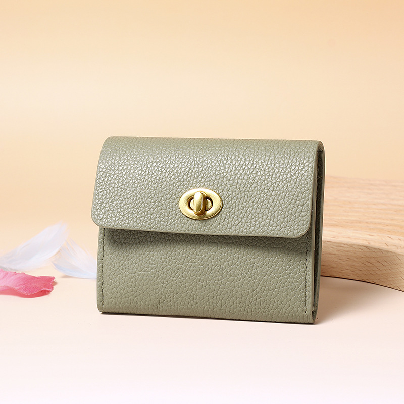 Picture of New Ins Retro Small Wallet Soft Leather Thin Simple Compact Women's High-End Multi-Card Slot Card Holder Coin Purse
