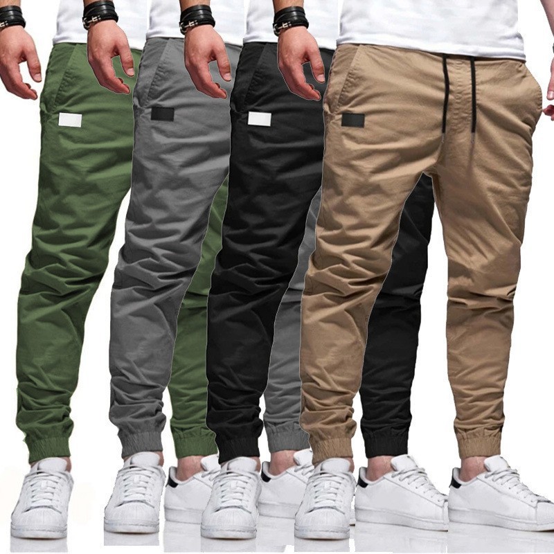 Cross-border New Four Seasons Straight Trousers Youth Men's Casual Foot Pants Men's Loosening Pants Mid-waist Casual Sports Pants