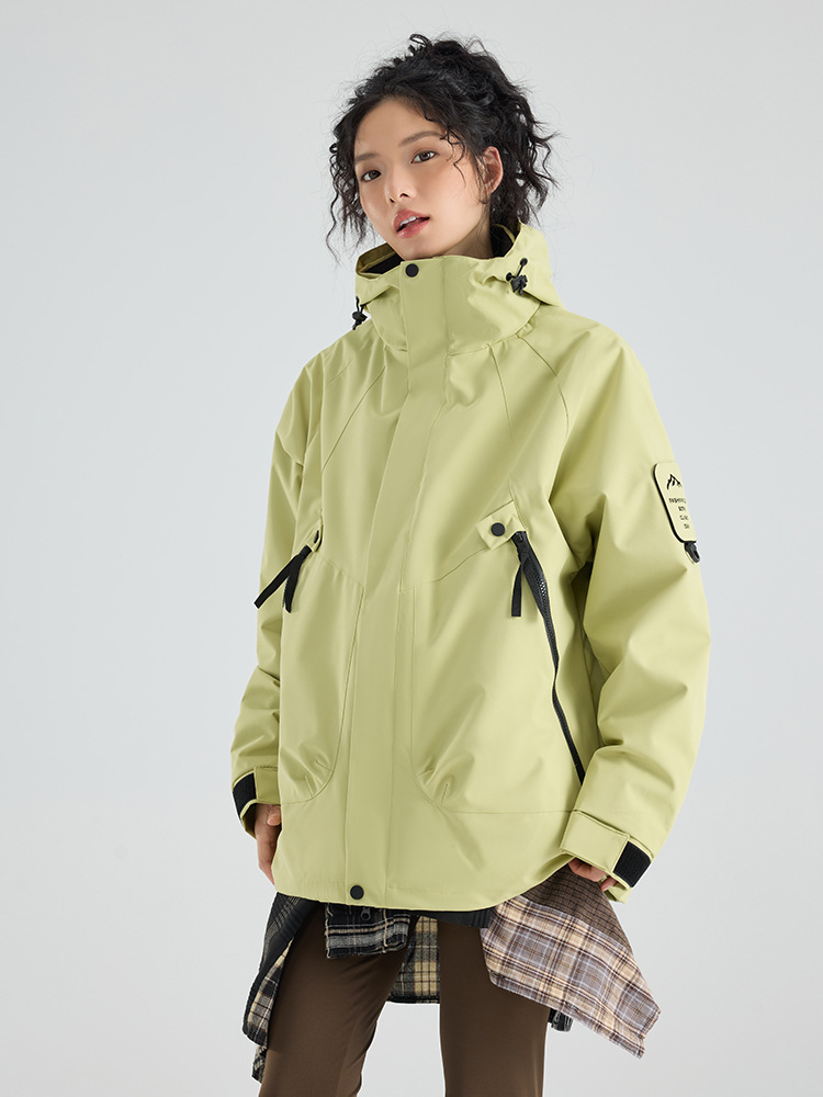 Picture of Three-in-one women's detachable autumn and winter two-piece outdoor windbreaker jacket men's water-repellent plus size mountaineering suit