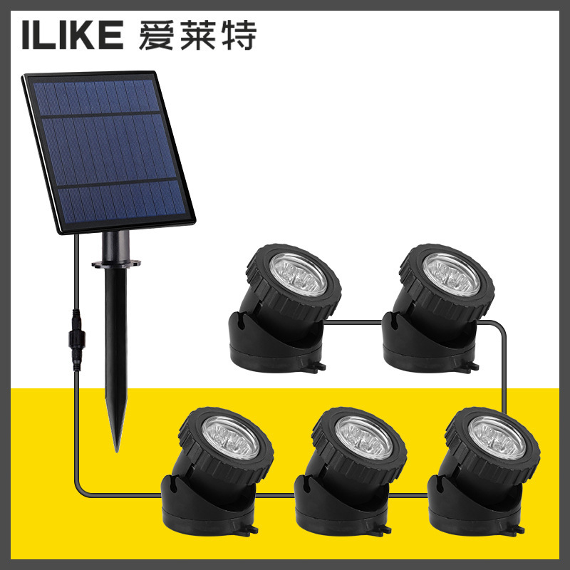 Solar Underwater Light Outdoor Fish Pond Light Rgb Colorful Fish Tank Light Fountain Light Spotlight Swimming Pool Light Underwater Wall Light