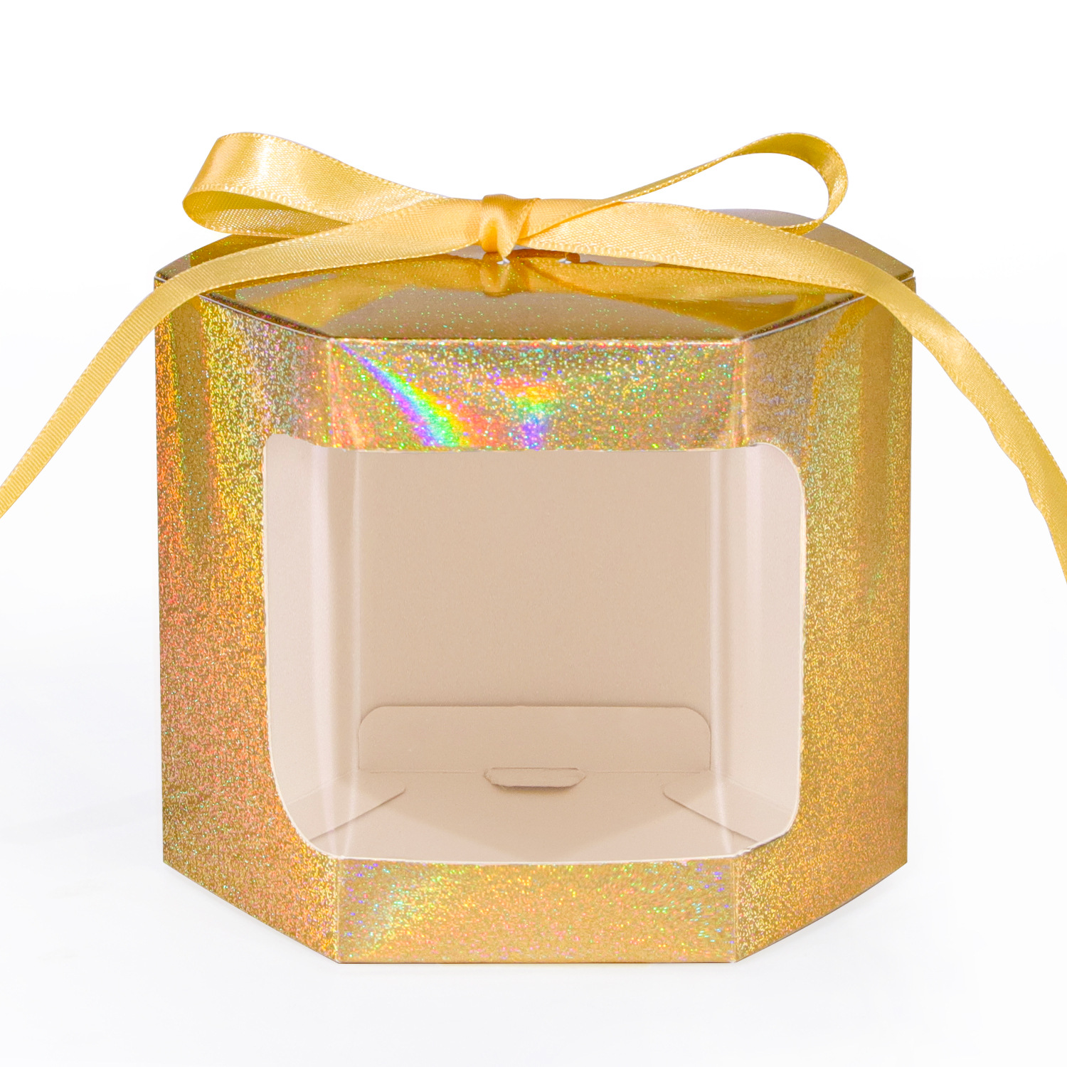 Picture of Foreign Trade Cowhide Color Laser Window Paper Box Cake Box Candy Box Baking Packaging Wedding Candy Box Gift Box