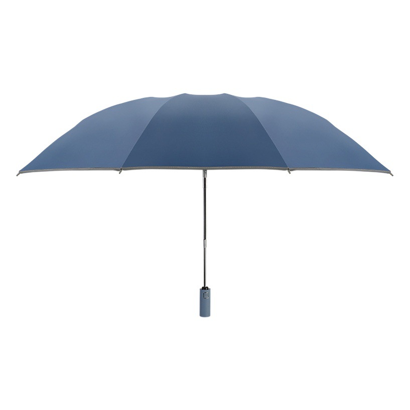 Tri-Fold Reverse Umbrella Automatic Black Rubber Sunshade Sunscreen Large Windproof Folding Sunny Umbrella Custom Wholesale Advertising Umbrella