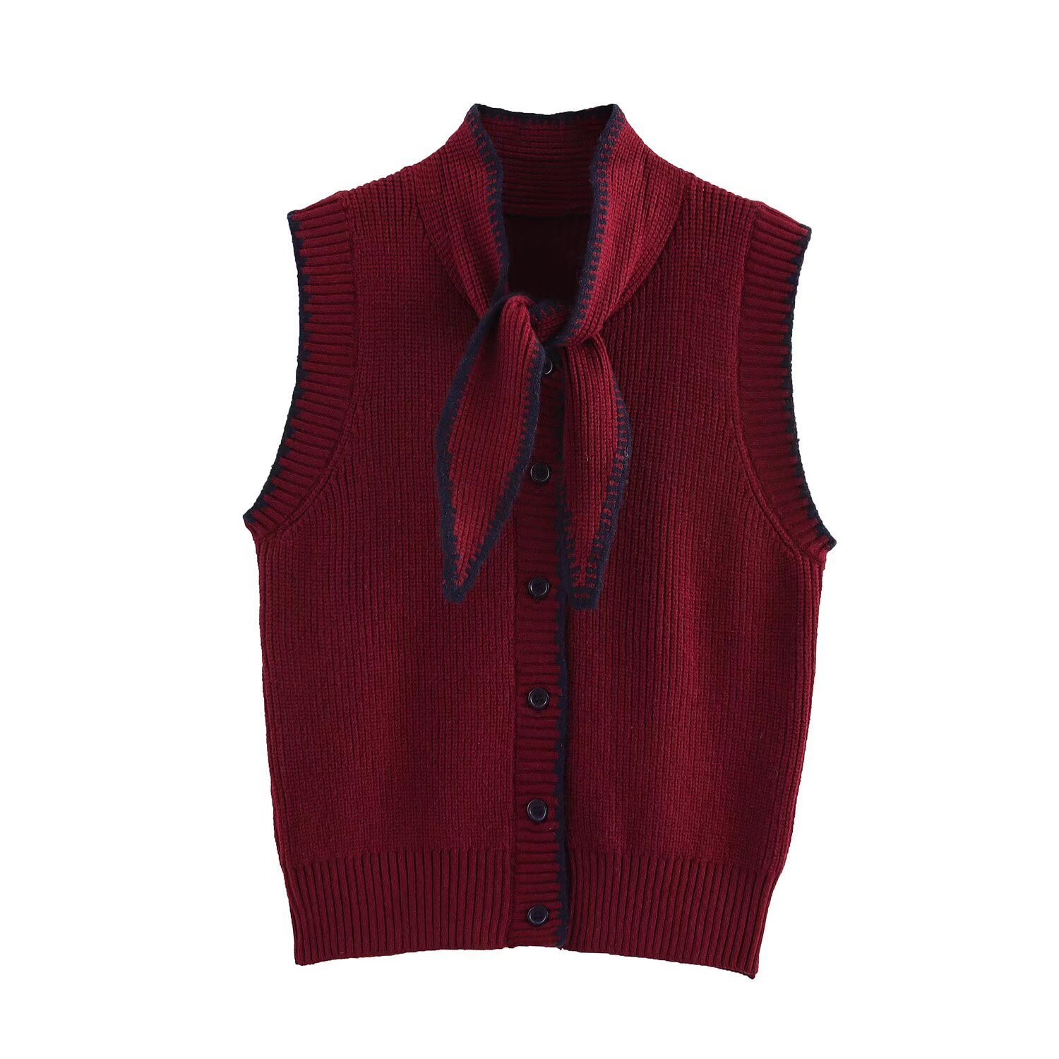 Picture of ZA cross-border women's clothing wholesale European and American style fashion simple Joker bow decoration sleeveless knitted vest 3920527