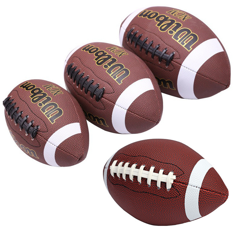 American football PU material children teenagers adult ball game training non-slip wear-resistant brown machine sewn ball