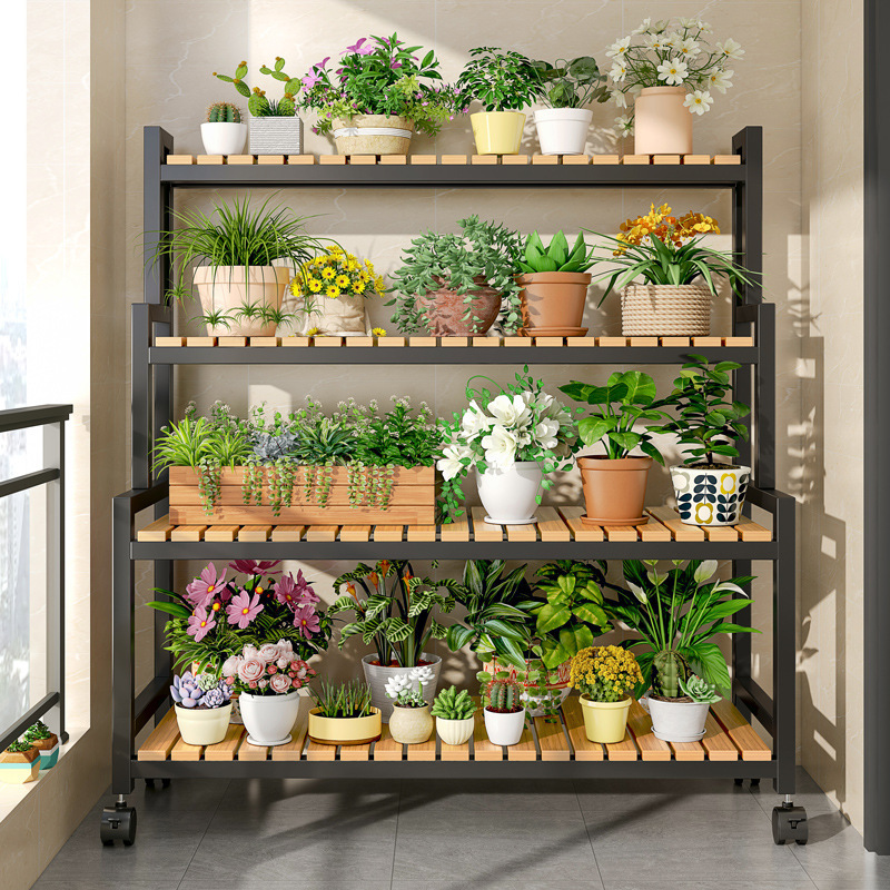 Indoor Flower Rack Storage Rack Balcony Flower Rack Living Room Floor-Standing Multi-Layer Ladder Flower Rack Succulent Plant Flower Pot Rack