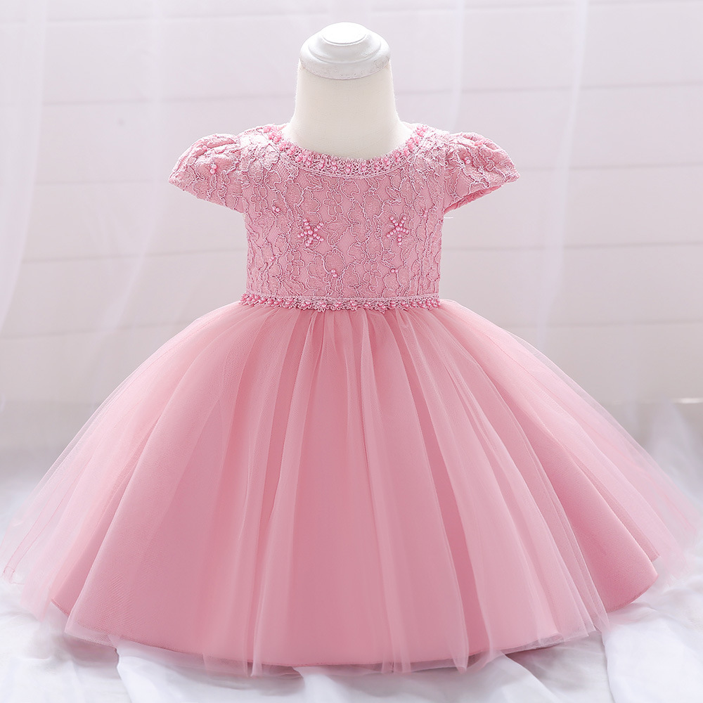 Baby Baby Princess Dress Flower Girl Dress Foreign Trade New Flying Sleeve Children's Dress Infant 100 Days Wash Dress