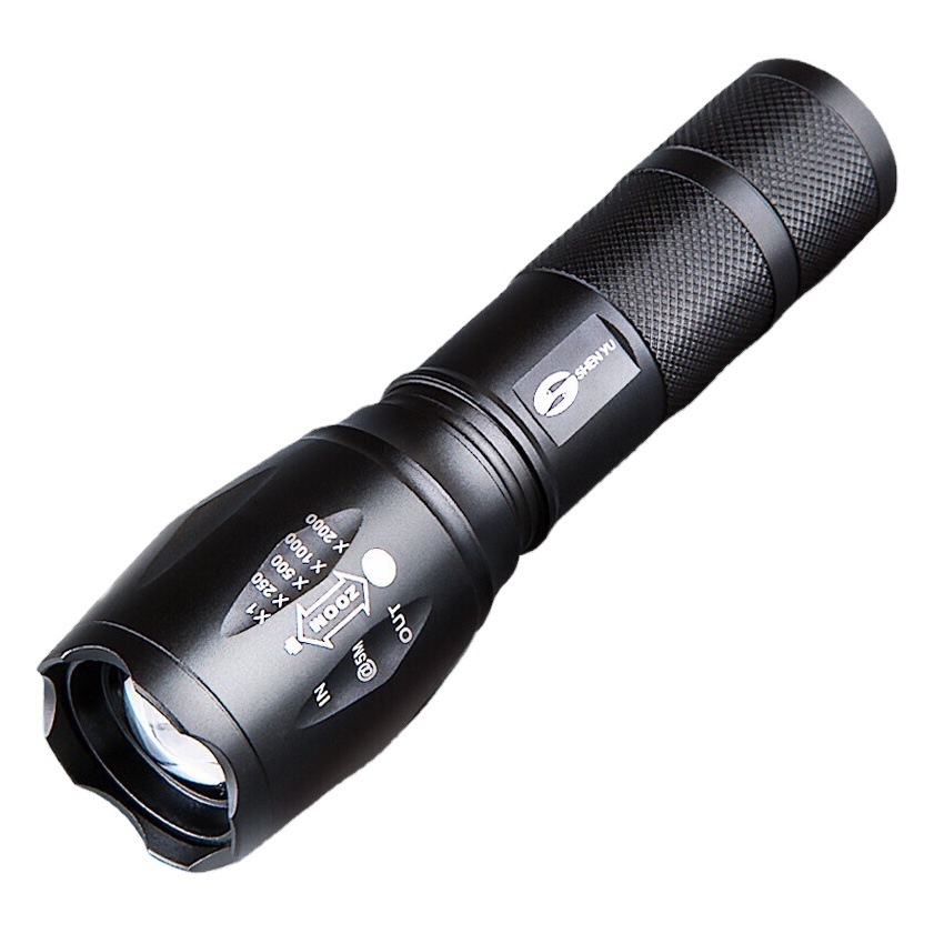 Shenyu/Shenyu Strong Light Flashlight Bright Long-Range Rechargeable Adjustable Focus Outdoor Home Waterproof Self-Defense Portable
