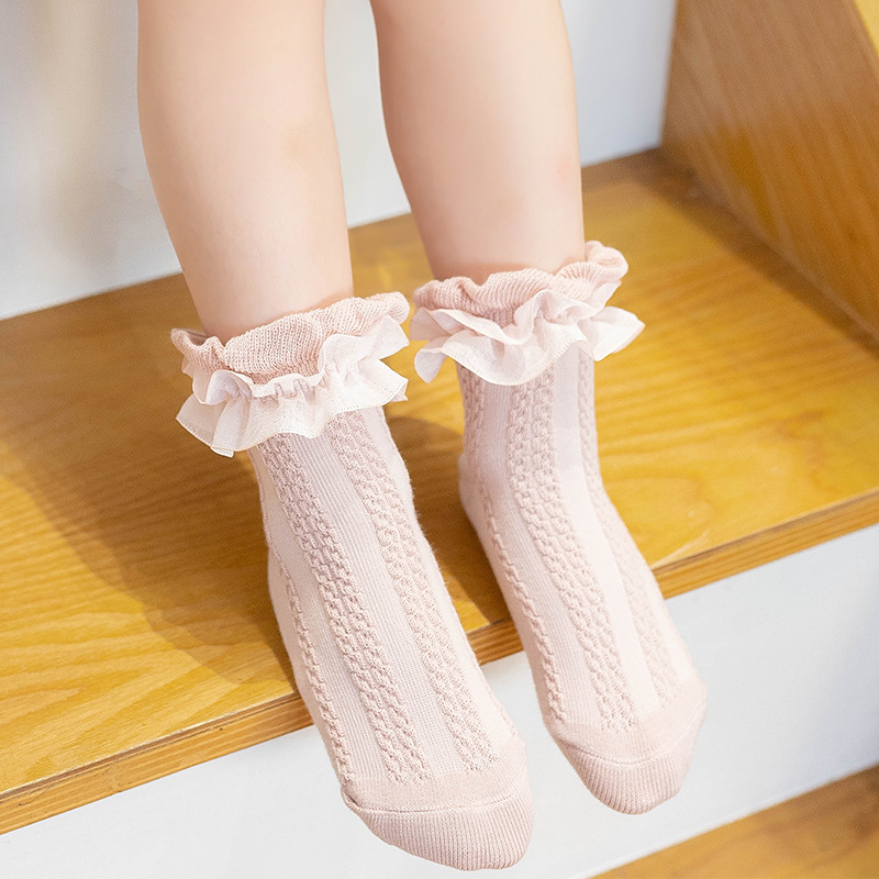 Picture of Spring Summer Autumn Girls Lace Socks Korean Fashion Dance Socks Children's Socks Lace Princess Socks Baby Girls Socks