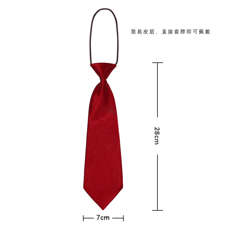 Picture of Children's solid color small tie boys and girls plain color short elastic belt baby children's children Primary School students Shengzhou manufacturers