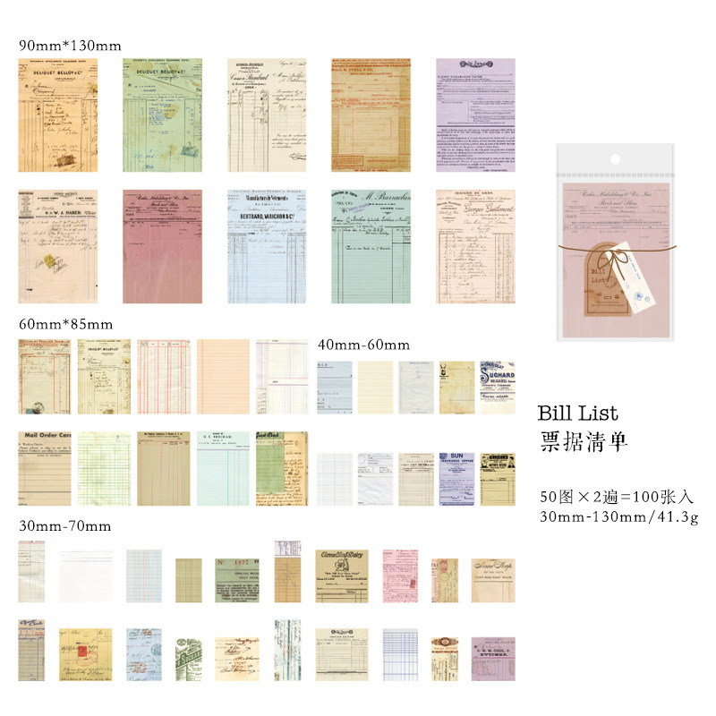 Picture of Mo Mo Retro Collection Material Package Memory Post Office Series Handbook DIY Collage Base Material Stickers 4 Styles