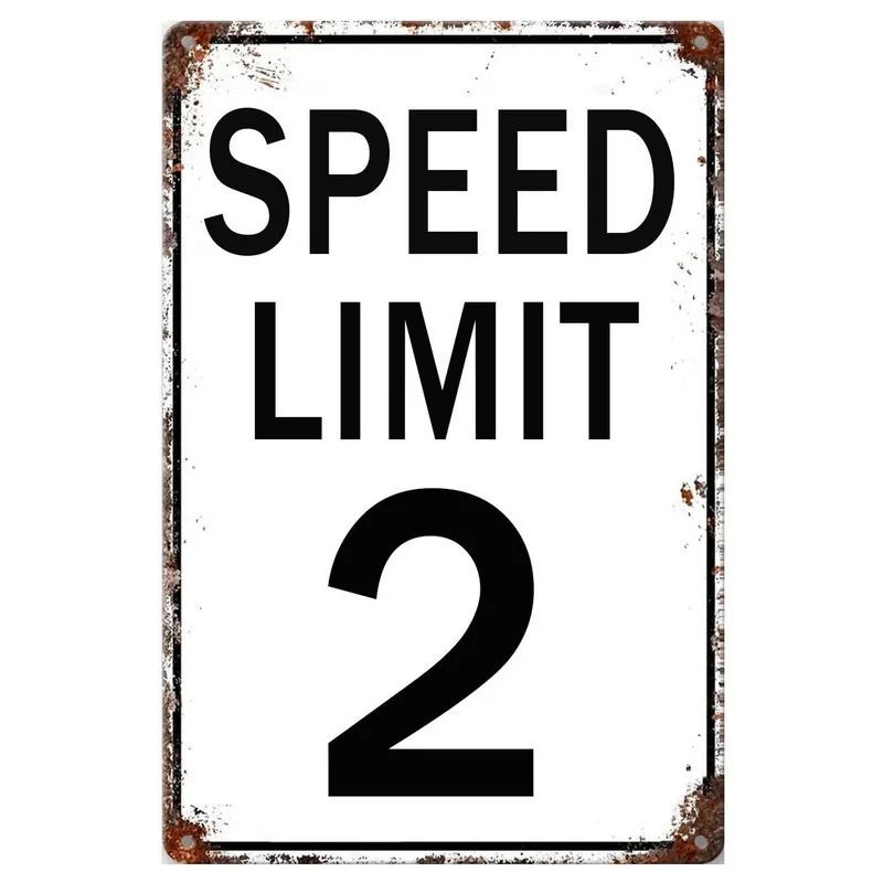 Picture of Retro No Speed Limit Sign Poster American Iron Painting Cross-Border Best-Selling Bar Cafe Wall Decoration