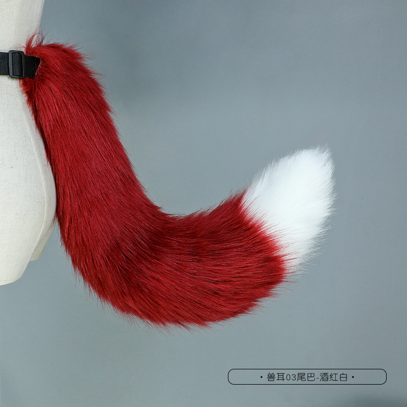 Picture of Handmade Simulated Animal Tail Cute Cosplay Dress up Comic Exhibition Fashion Accessories Handmade Plush Fox Tail