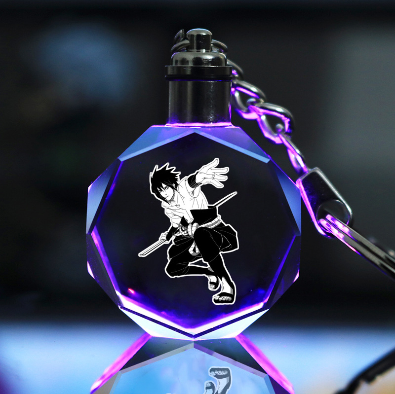 Picture of Naruto Peripheral Pendant Naruto Kakashi Sasuke I Ailuo Animation Luminous Crystal Keychain Wholesale