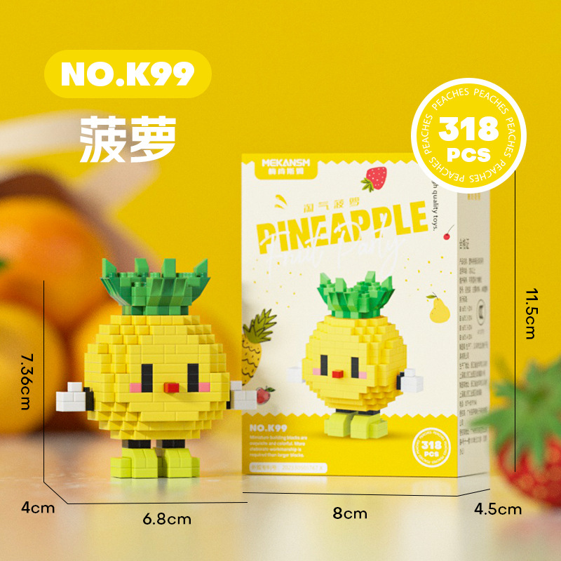 Picture of [Wholesale generation] Strawberry fruit doll micro-particle building blocks toy 61 ornaments compatible with Lego gifts