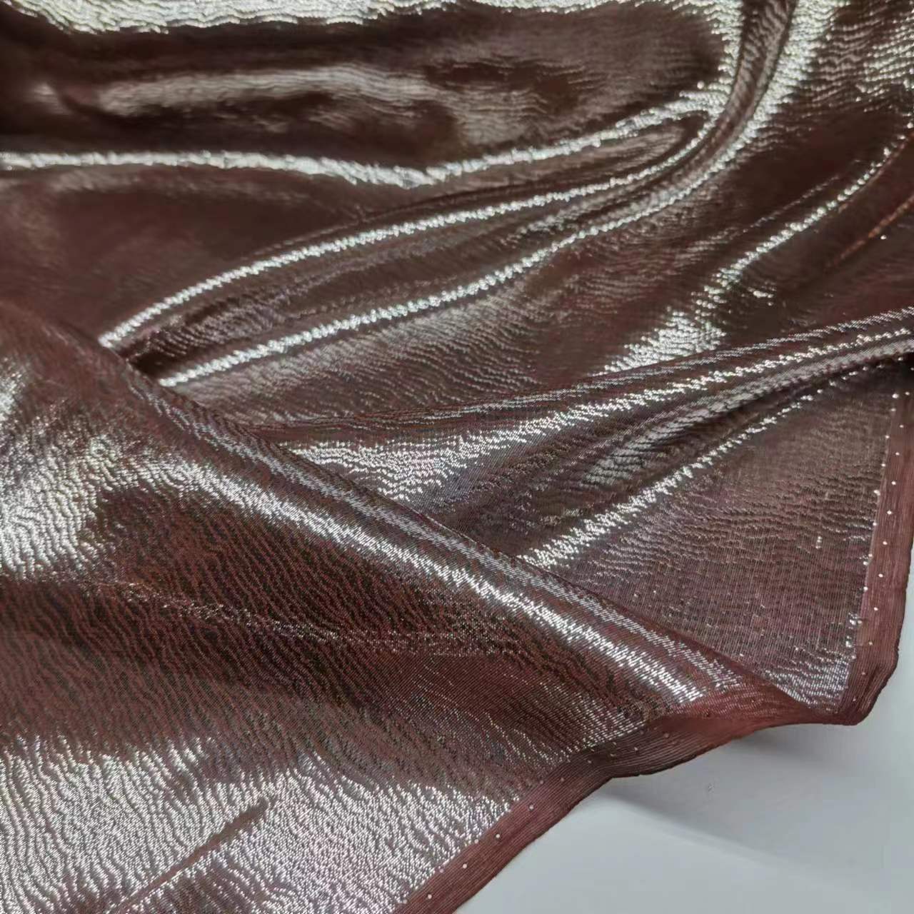 Dark Red Brown 9mm Mulberry Silk Georgette Jacquard Fabric Narrow Fashion Skirt Costume Silk Fabric