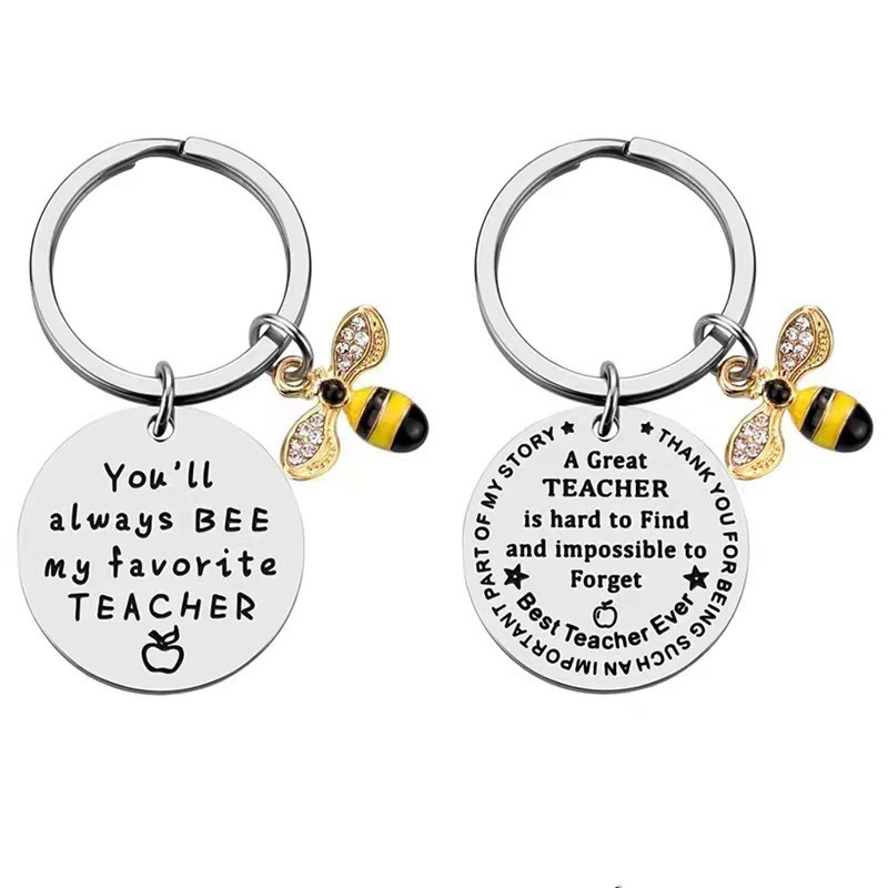 Amazon new little bee keychain thank you gift for female teachers Christmas Valentine's Day gift