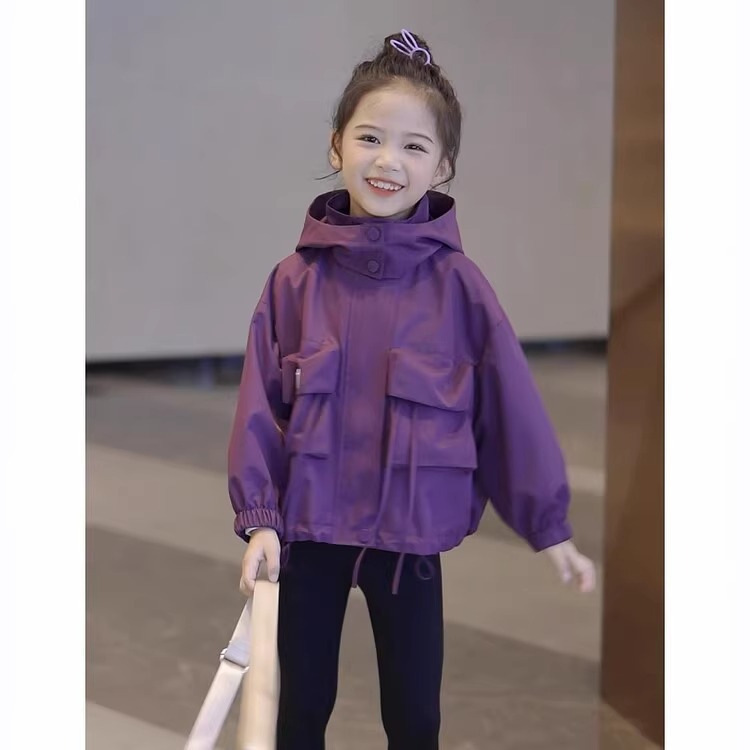 Picture of Girls' Coat Autumn 2024 New Stylish Children's Charge Clothes Girls' Sports Hooded Top Fashionable Outer