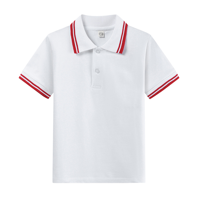 Picture of kids Children's T-shirt Long Sleeve Cotton White Lapel Polo Shirt for Boys and Girls Elementary School Students Middle and Large Children's School Uniform