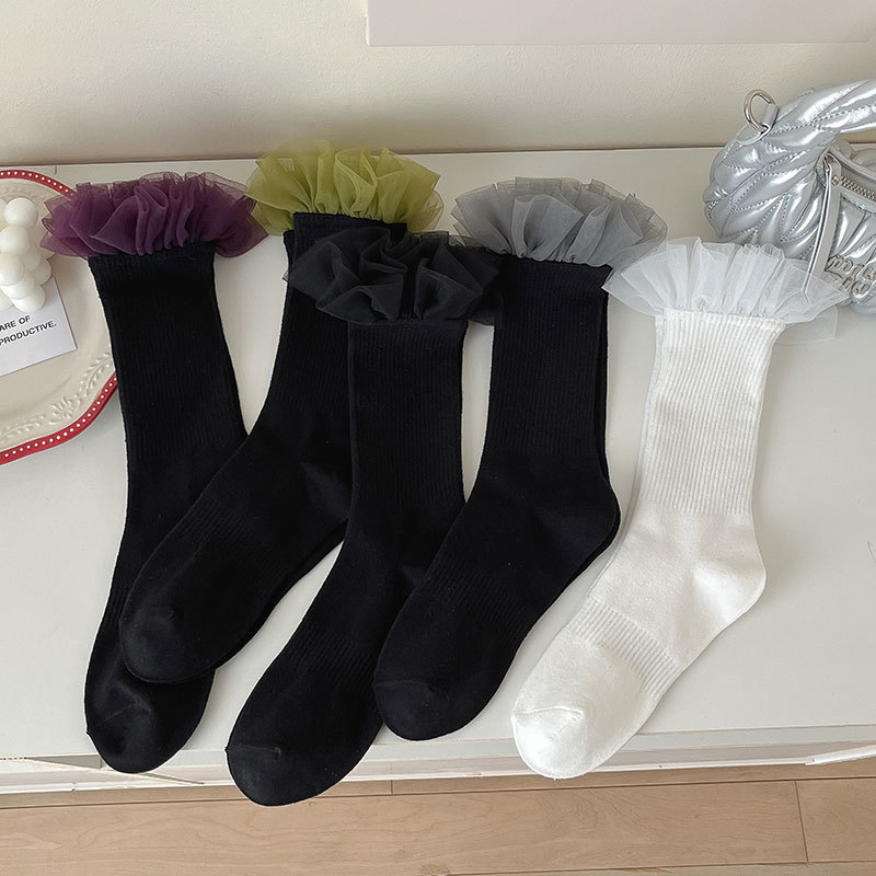 Lolita Lolita Lace Pile Socks Korean Style Japanese Ins Trendy Internet Popular Girl Ballet Style Dance Socks Wholesale