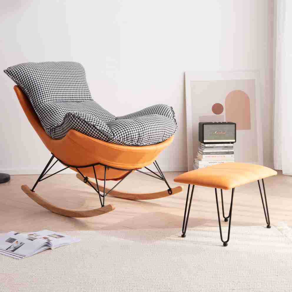 Picture of Leisure Rocking Chair Lazy Sofa Chair Balcony Nap Lobster Chair Technology Cloth Living Room Recliner Single Rocking Chair Home