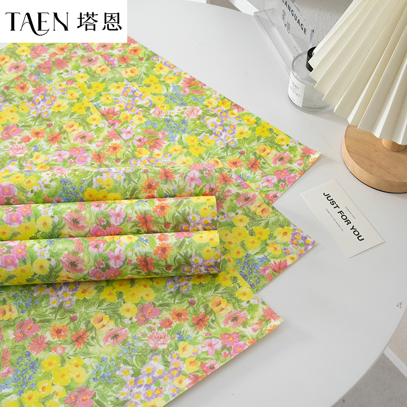 Rape Wind Rape Flower Kraft Paper Bright Yellow Wrapping Paper Flower Gift Flower bouquet decoration wrapping paper floral materials