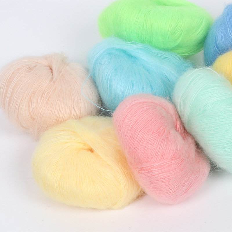 Angora mohair handmade diy woven flower velvet thread woven shoes wool crochet doll baby thread factory wholesale