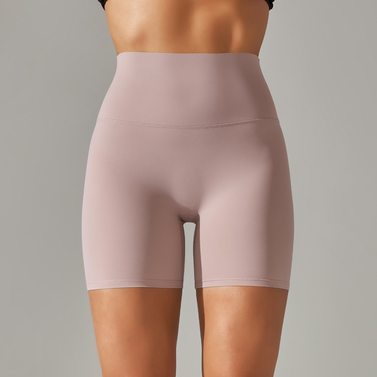 Picture of Spring and Summer New Solid Color Yoga Shorts Double-Sided Brushed Tight-Fitting High-Waist Elastic Sports Fitness Three-Point Yoga Pants for Women