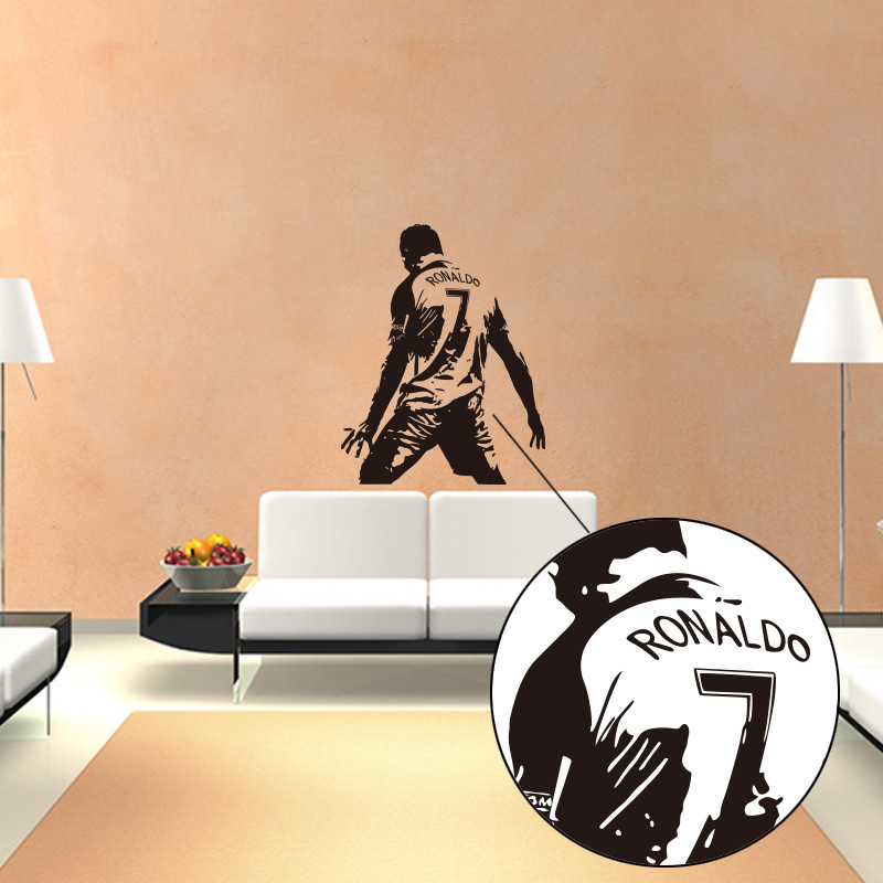 Picture of Football Action Silhouette Carved Wall Stickers Student Dormitory Bedroom Decorative Wall Stickers Wholesale