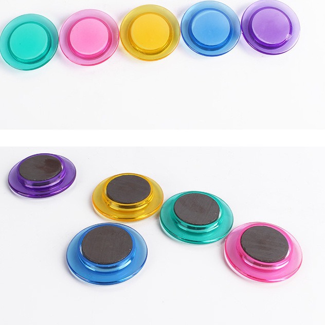 Picture of Color transparent magnetic particles magnet magnetic buckle magnetic beads teaching magnet blackboard magnetic buckle magnetic particles 10/row 20mm