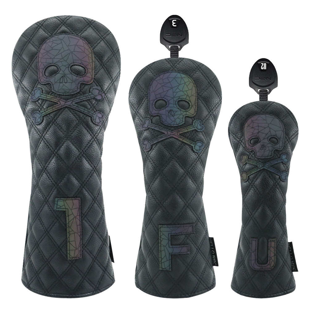 Picture of Factory new golf club cover wooden pole cover head cover cap cover skull No. 1 wooden fairway wooden chicken leg outdoor