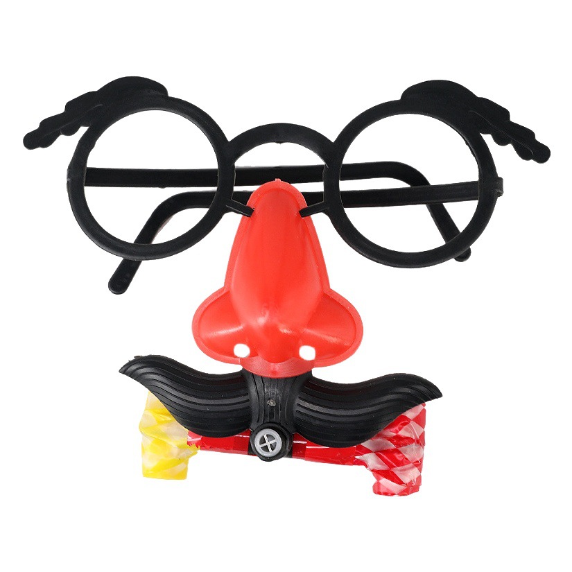 Picture of Beard Blowing Glaring Funny Children's Roll Blowing Dragon Glasses Toy Big Nose Whistle Mask Tricky Stall Supply