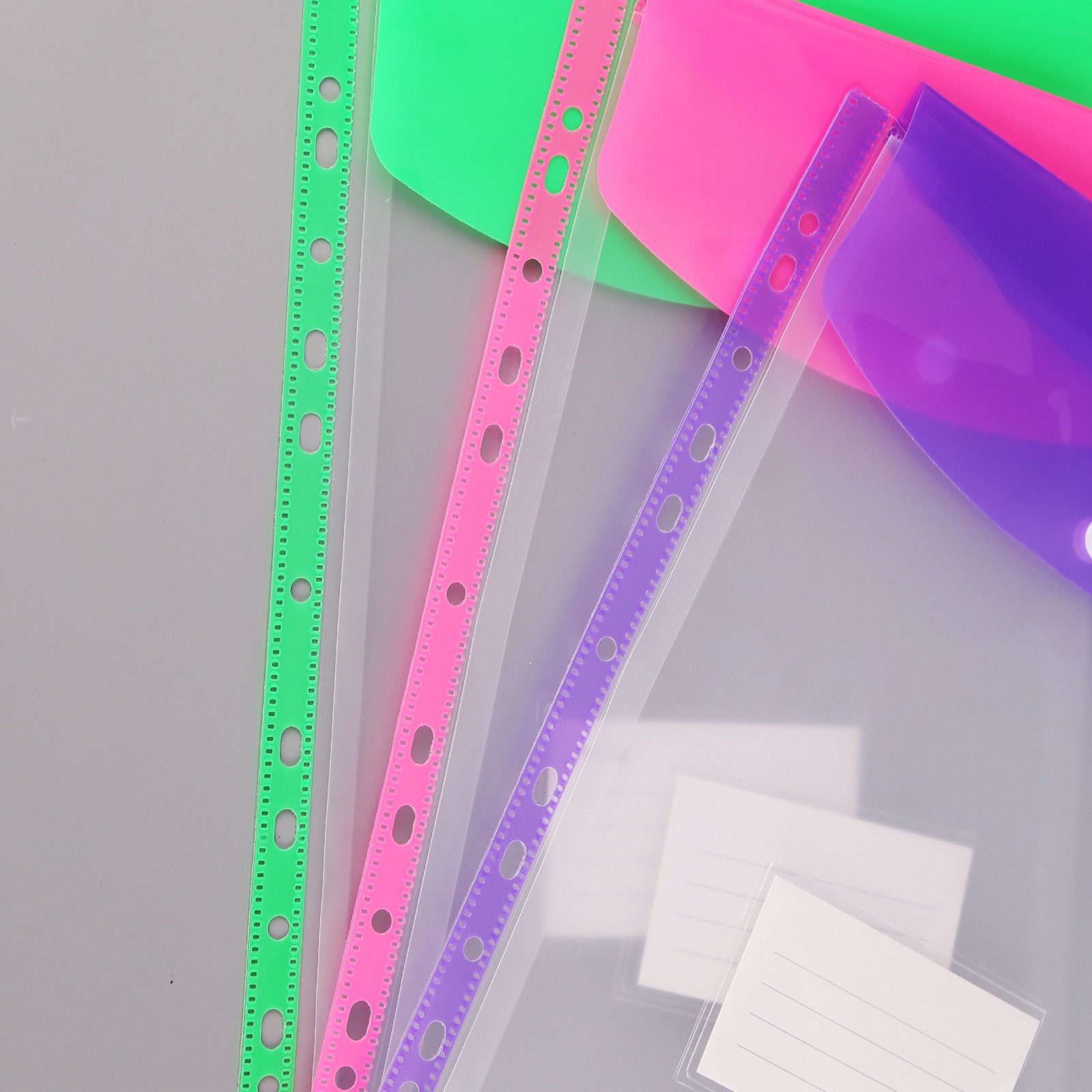 Picture of Cross-Border Hot-Selling Vertical Data Storage File Bag A4 11-Hole Loose-Leaf File Bag Pp Snap Plastic File Bag