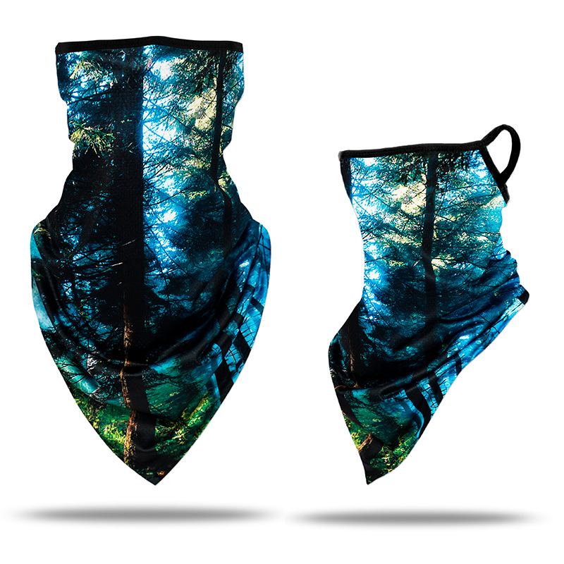 Picture of Ice Silk Ear Hanging Mask Triangle Towel Neck Set Mesh Sunscreen Outdoor Riding Fishing Windproof Scarf Men's and Women's Face Towel Summer