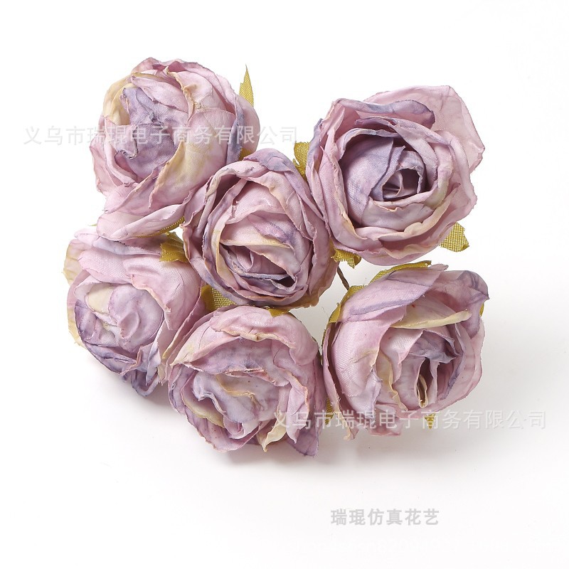 Picture of Purple artificial flower artificial flower silk flower diy handmade wreath headdress hair accessories wedding set
