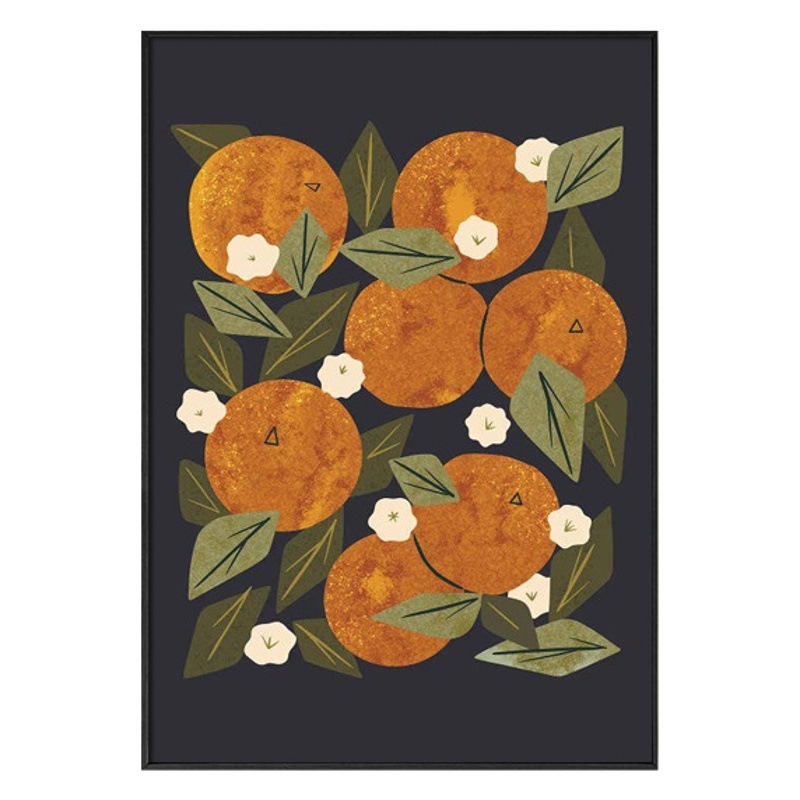 Modern minimalist living room decorative painting Chinese ancient style money orange brocade meaning good hallway hanging painting sofa background wall mural