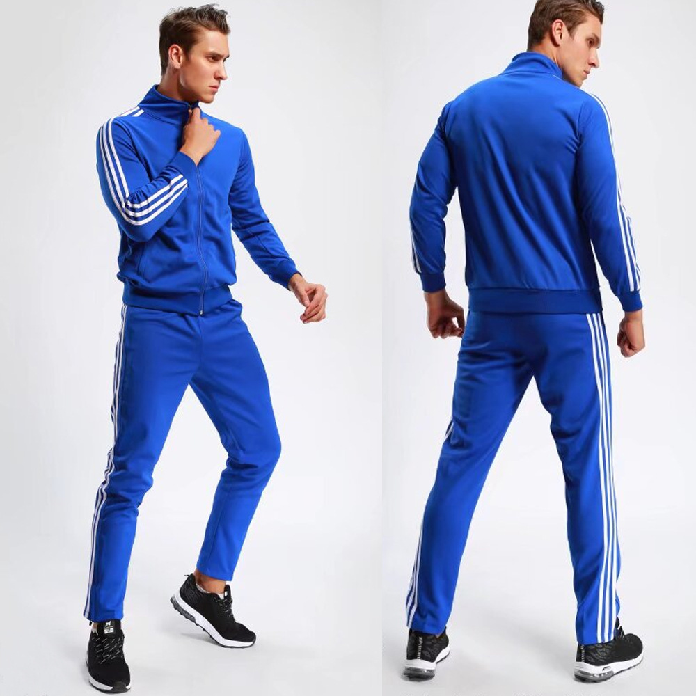 Spring and Autumn Collar Sports suit with Bar Casual Running Clothes Cardigan Trousers Two-Piece Set Printable Embroidery