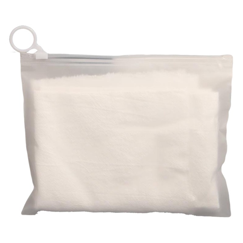 EVA underwear socks packing bag cosmetic sample stockings pull ring round buckle zipper towel double-sided frosted bag