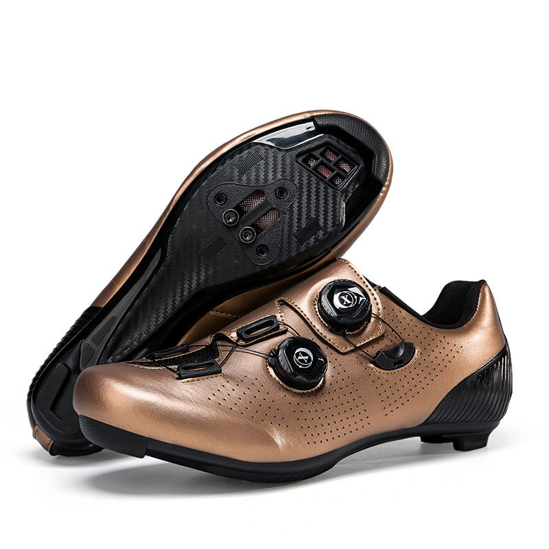 Picture of New Style Cycling Shoes with Lock Double Buckle Lock Shoes for Men and Women Road Bike Booster Shoes Hard Sole Mountain Bike Rubber Sole