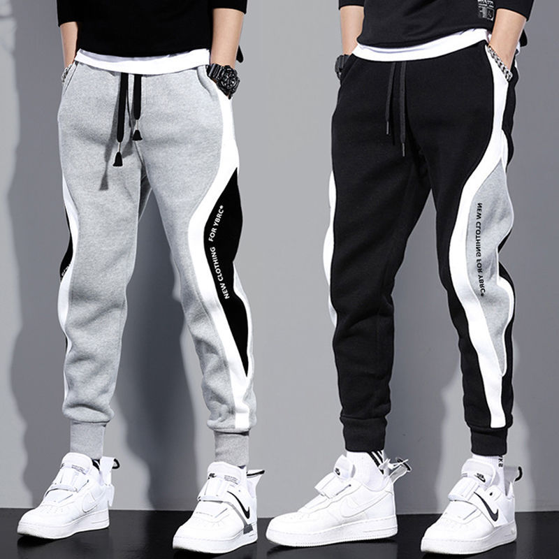 Men's Pants Summer 2024 New Loose plus size Leg Casual Pants Youth All-match Black Ankle-length Pants Sweat Pants